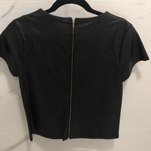 The perfect faux leather Olivaceous Top! - Picture 2 of 3
